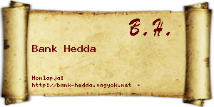 Bank Hedda névjegykártya